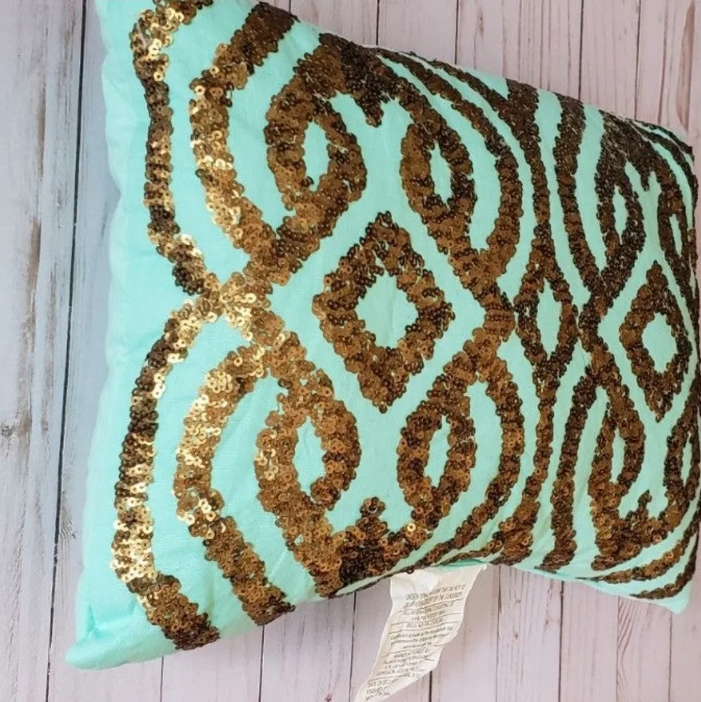 NWT Decorative Sequin Rectangular Throw Pillow